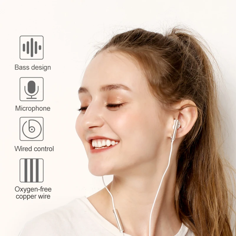 Original Huawei Honor AM116 Slušalke Kovin Z Mic kontrolnika za Glasnost Za HUAWEI P7 P8 P9 Lite P10 Plus Čast 5X 6X Mate 7 8 9