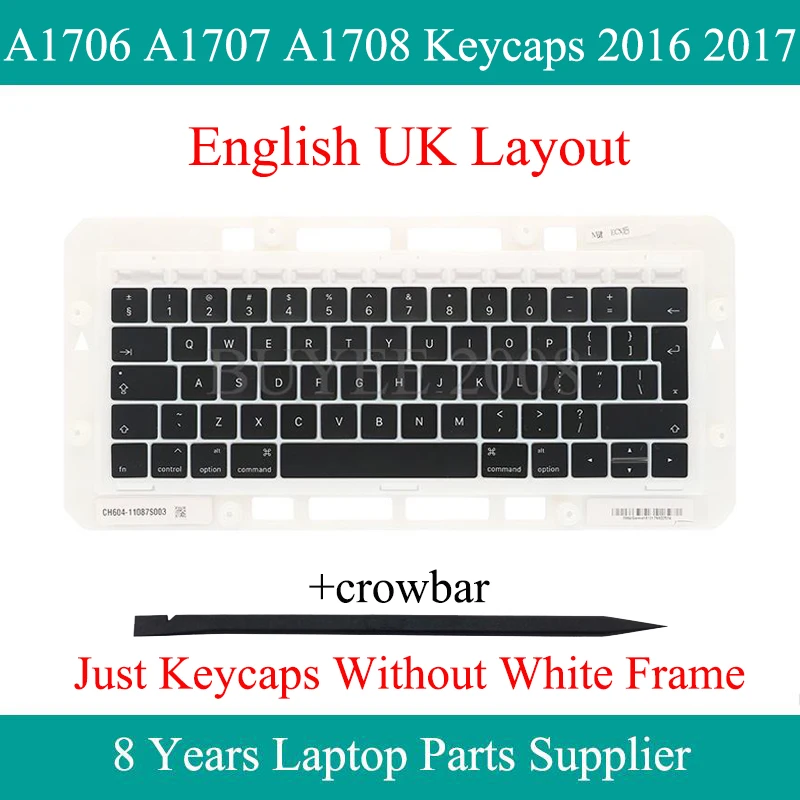 Original Laptop Celotno Keycap Za Macbook Pro Retina A1706 A1707 A1708 angleški KRALJESTVU Keycaps Tipko Cap Caps 2016 2017 Leto Zamenjava
