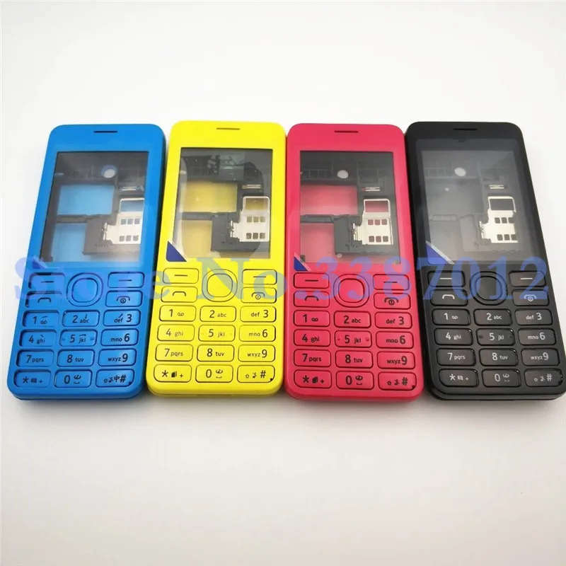 Original Nokia Asha 206 2060 Celotno Ohišje Pokrov, Okvir Vrat + Baterija Zadnji pokrovček+Tipkovnica + Logotip