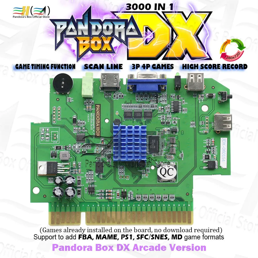 Original Pandora Polje DX 3000 v 1 Arkadna Igra Jamma odbor pcb CGA VGA HDMI je združljiv scan line Lahko dodate 5000 igro 3D tekken