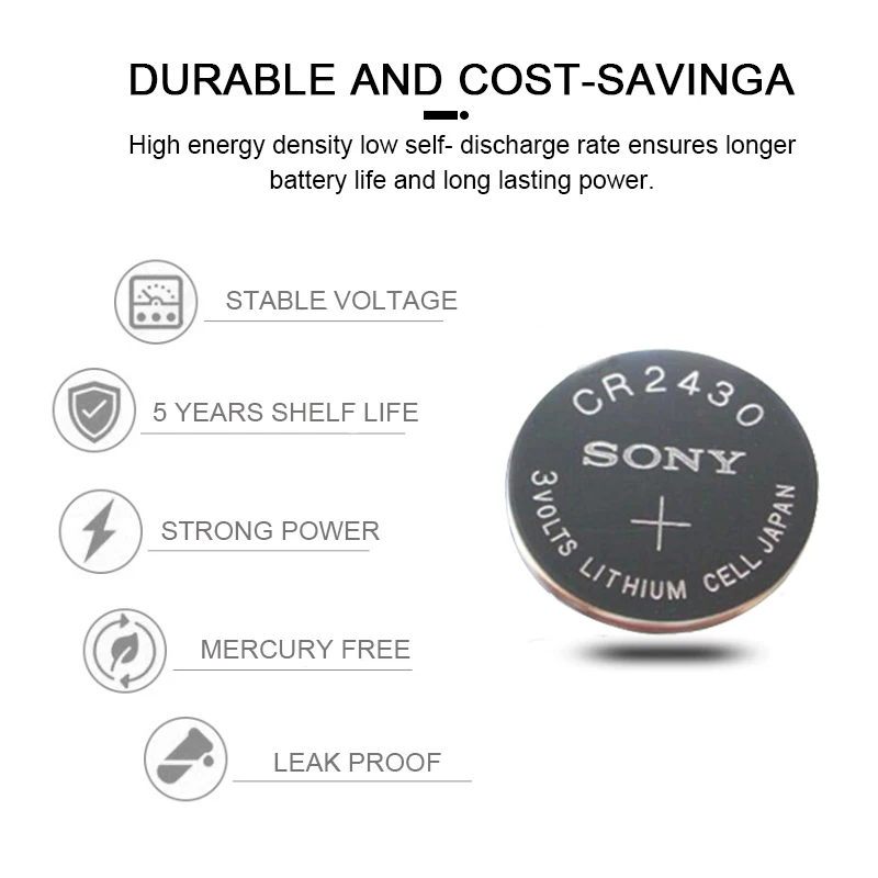 Original Sony CR2430 CR 2430 Gumb Kovanec Baterije DL2430 BR2430 KL2430 3V Litijeva Baterija Za Gledanje Igrača slušni pripomočki
