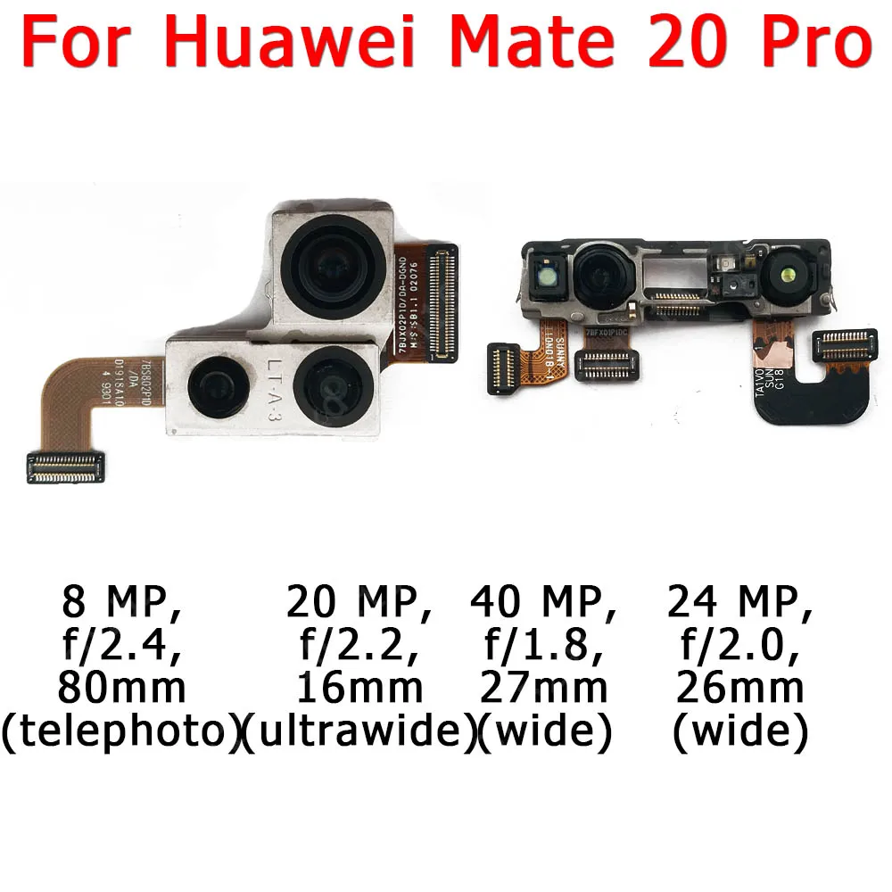 Original Sprednji in Zadnji del Kamere Nazaj Za Huawei Mate 20 Lite Mate20 20Lite Glavni Sooča Modula Kamere Flex Zamenjava Rezervnih Delov
