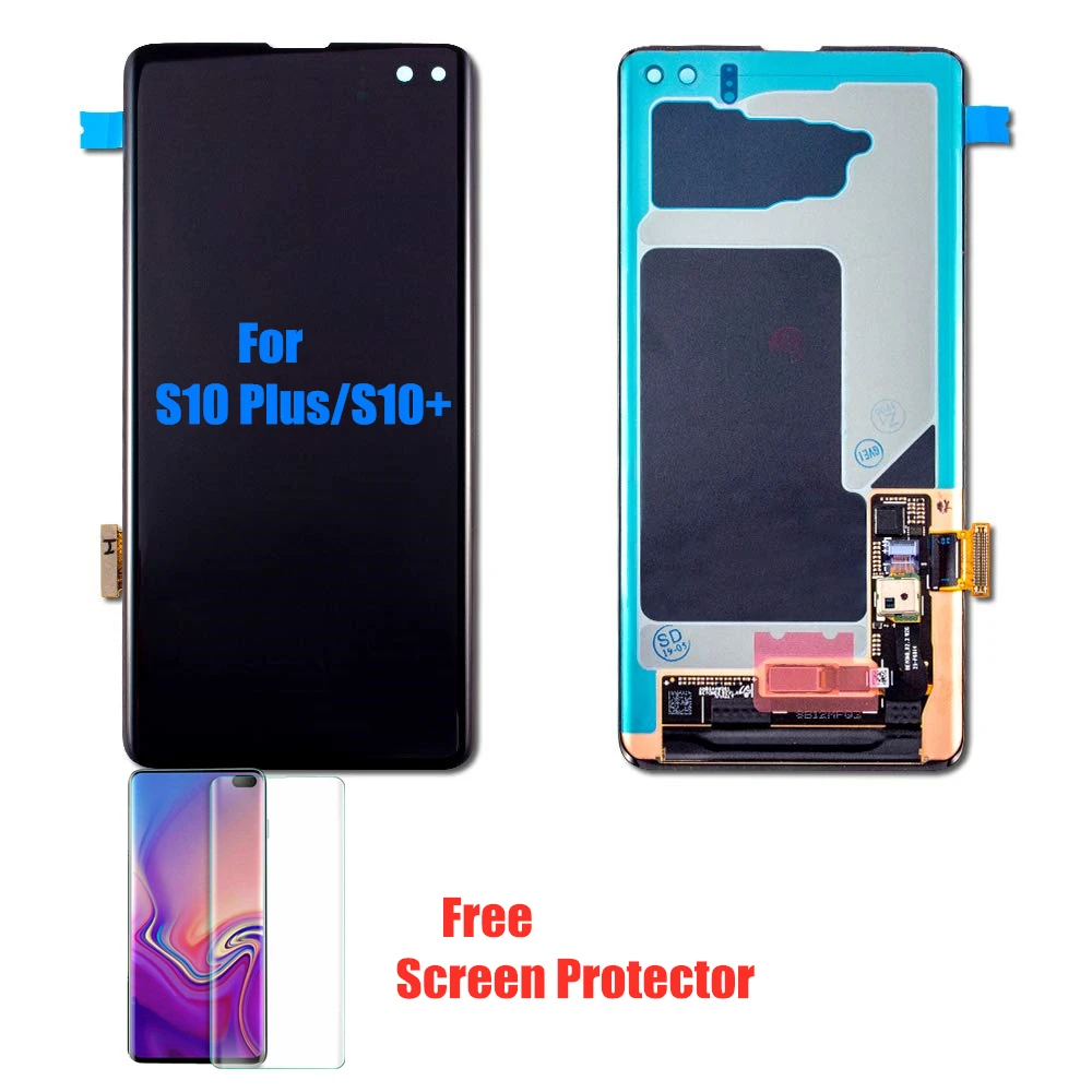 Original Super AMOLED LCD zaslon Za Samsung Galaxy S10 plus S10+ SM-G9750 G975F Zaslon Z Zaslonom na Dotik Digitalizaciji Mrtvih pikslov