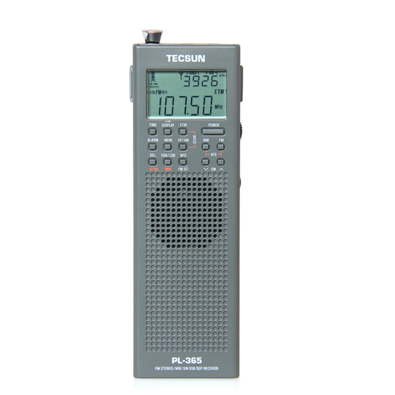 Original TECSUN PL365 FM, AM (MW SW LW DSP Sprejemnik SVETU BAND Kratkotalasni RADIO, Digitalni Demodulacijska Stereo Radio Sive Barve I3-002