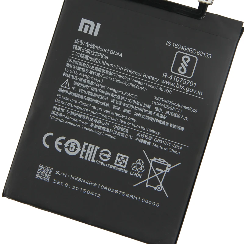 Original Xiaomi BN4A Telefon baterija Za Xiaomi Redmi Note7 Opomba 7 4000 mah