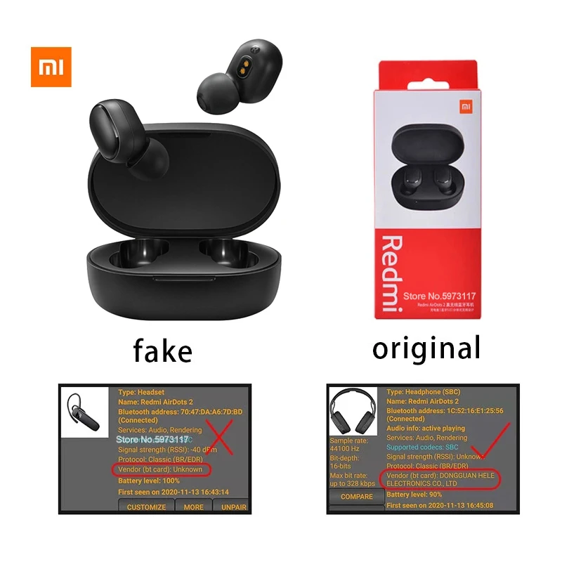 Original Xiaomi Redmi Airdots 2 TWS Res Brezžične Bluetooth Stereo Slušalke Bas 5.0 Slušalke Z Mikrofonom za Prostoročno Čepkov Air2 SE