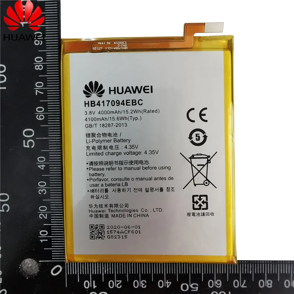 Original Za Huawei HB417094EBC Polnilna Li-ion baterija telefona Za Huawei Ascend Mate 7 MT7 TL00 TL10 UL00 CL00 4100mAh
