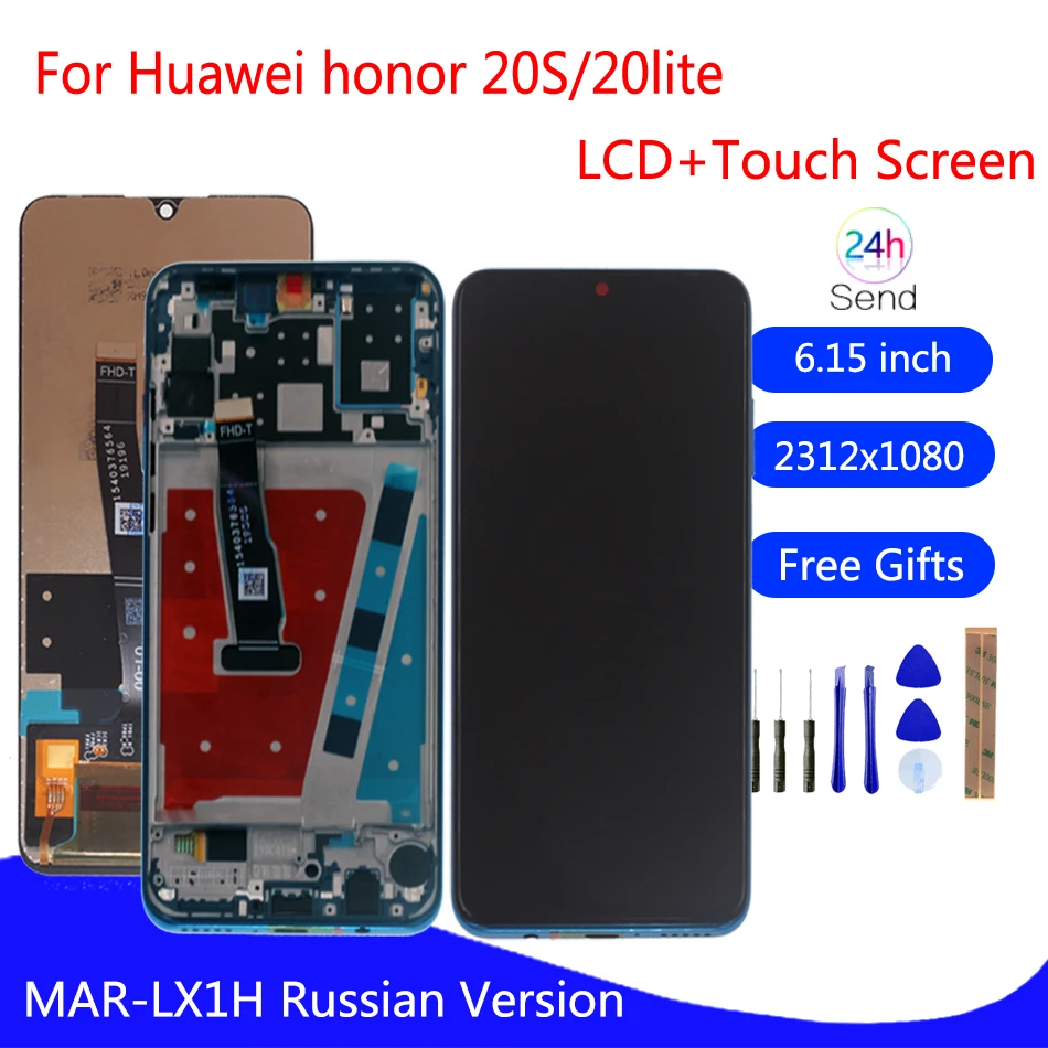 Original Za Huawei Honor 20 LCD Zaslon, Zaslon na Dotik, Računalnike Plošča Zamenjava Za Čast 20 lite MAR-LX1H Zaslon LCD Zaslon
