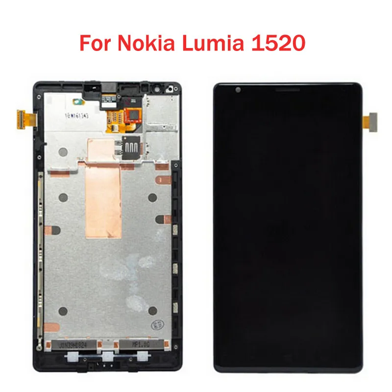 Original Za Nokia Lumia 1520 LCD-Zaslon in Zaslon na Dotik, Računalnike Montaža Z Okvirjem Brezplačna Dostava