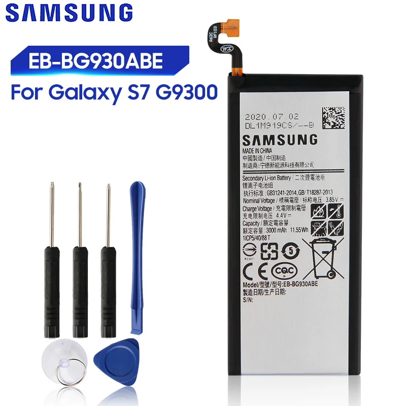 Originalna Nadomestna Baterija Za Samsung Galaxy S7 SM-G9300 G9300 G930F G930A G9308 EB-BG930ABA EB-BG930ABE 3000mAh