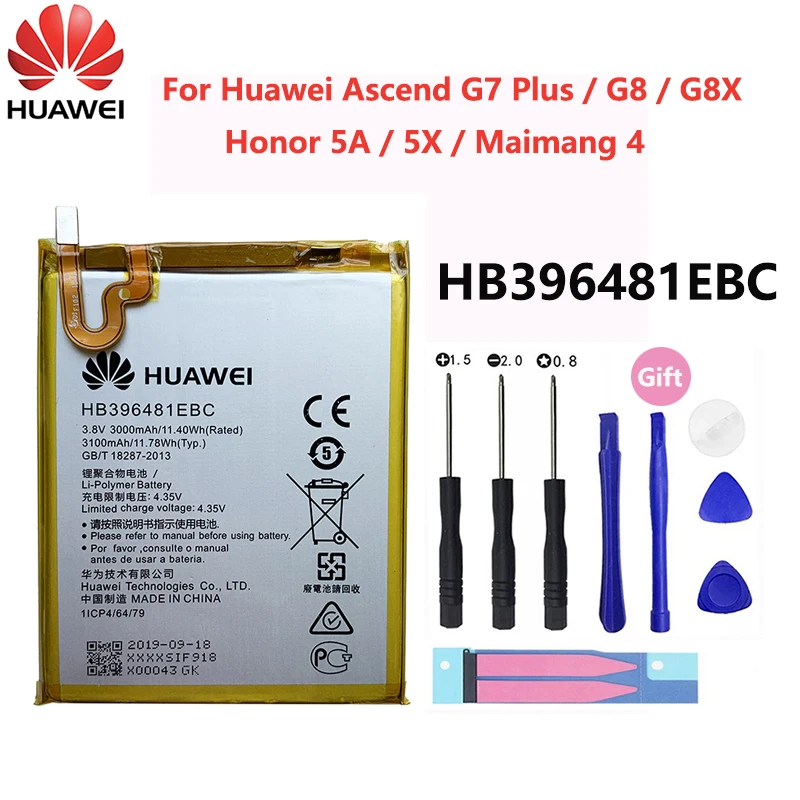 Originalni Huawei P9 P10 P20 Čast 8 9 Lite 10 9i 5C Uživajte Nova Mate 2 2i 3i 5A 5X 6S 7A 7X G7 Y7 G8 G10 Pro Plus SE Baterija Telefona