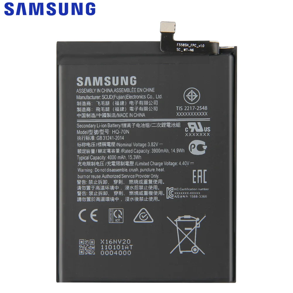 Originalni Nadomestni Samsung Baterije HQ-70N Za Samsung Galaxy A11 A115 SM-A115 Resnično Telefon Baterija 4000 mah