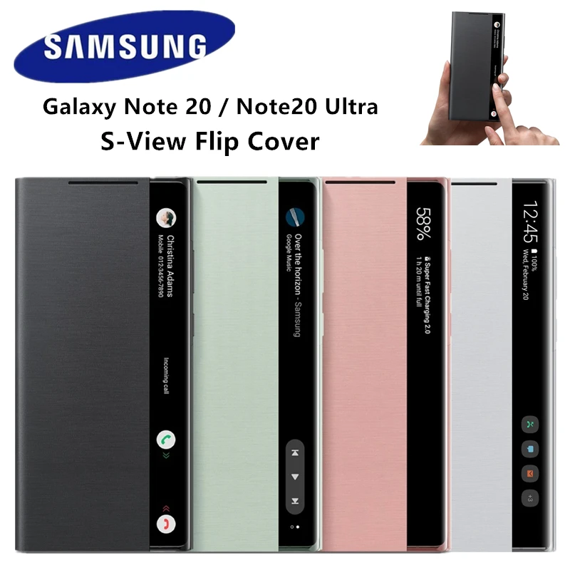 Originalni Samsung Note 20 Ogledalo Smart Ogledate Flip Primeru Za Galaxy Note20 Ultra 5G Telefon LED prevleka S-Prikaz Primerov EF-ZN985 EF-ZN980