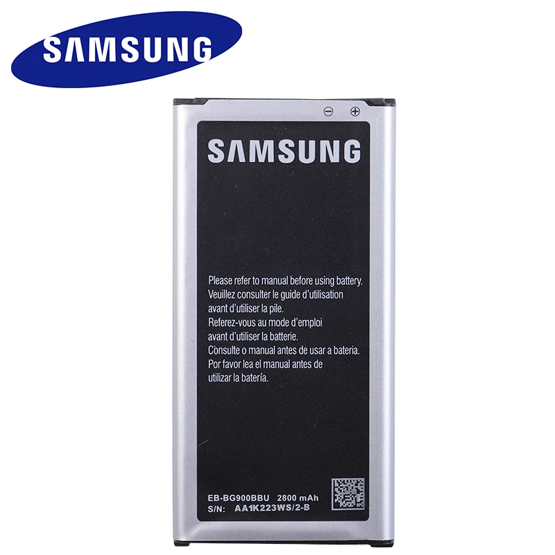 Originalni Samsung S5 Baterija za Galaxy S5 G900 G900S G900I G900F G900H 2800mAh EB-BG900BBE Z NFC Zamenjava Baterije
