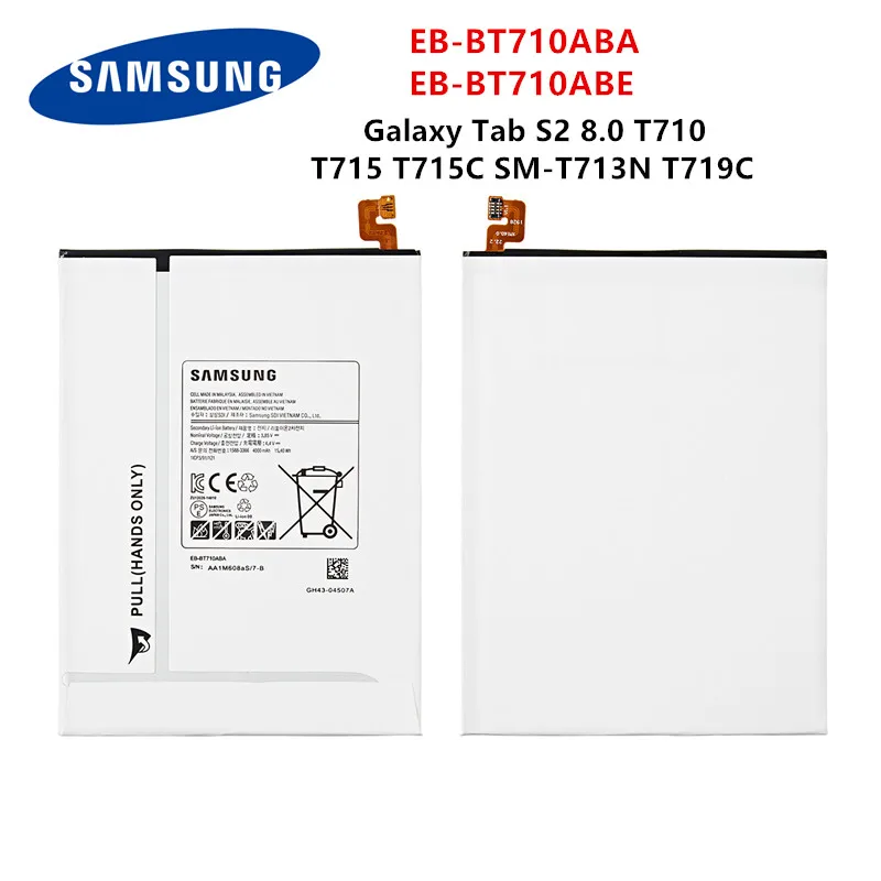 Originalni SAMSUNG Tablični EB-BT710ABA EB-BT710ABE 4000 mah baterija Za Samsung Tab Galaxy S2 8.0 SM-T710 T713 T715/C/Y T719C T713N