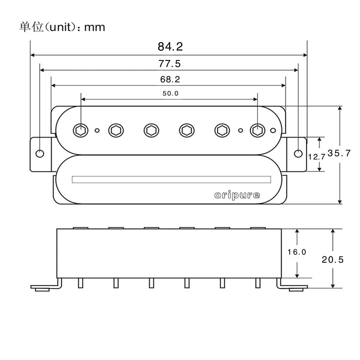 OriPure Alnico 2 Vroče Železniškega Humbucker Pickup Vratu Kitare Prevzema Pasivno za Električno Kitaro, Deli, dodatna Oprema