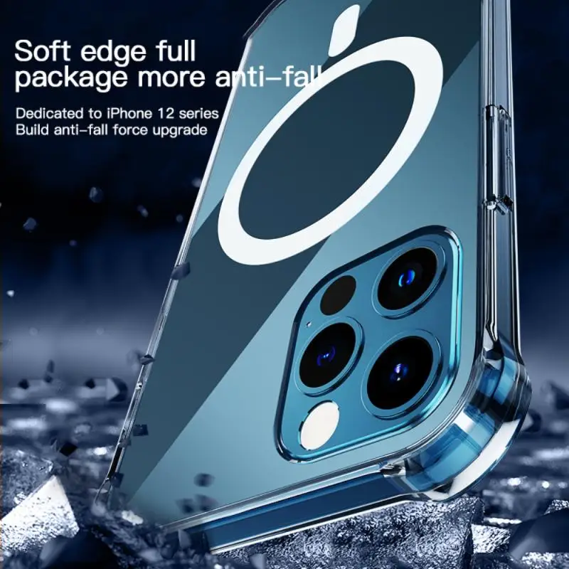 OSEVPORF Luksuzni Ultra Tanek Brezžični Polnilnik Magnetni Primeru Za Magsafe Kritje Za iPhone Mini 12 11 Pro Max X XR Pregleden Coque
