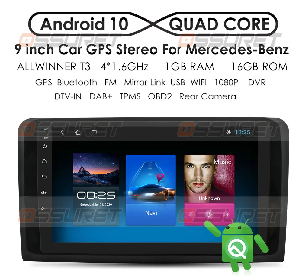 OSSURET Android Avto Radio za Mercedes-Benz ML-Razred GL W164-Razred X164 GL320 ML280 2005-2012 Avto Multimedijski Predvajalnik, Radio, GPS