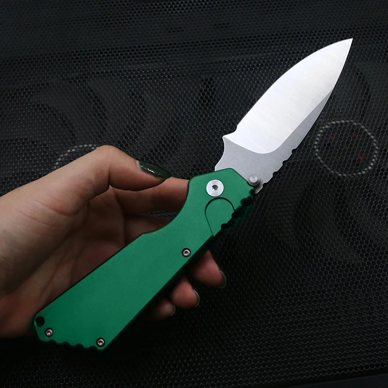 OTF Novo protech noži stonewash D2 rezilo 6061-t6 letalstva aluminija ročaj, zunanji EOS avanturo nož za kampiranje