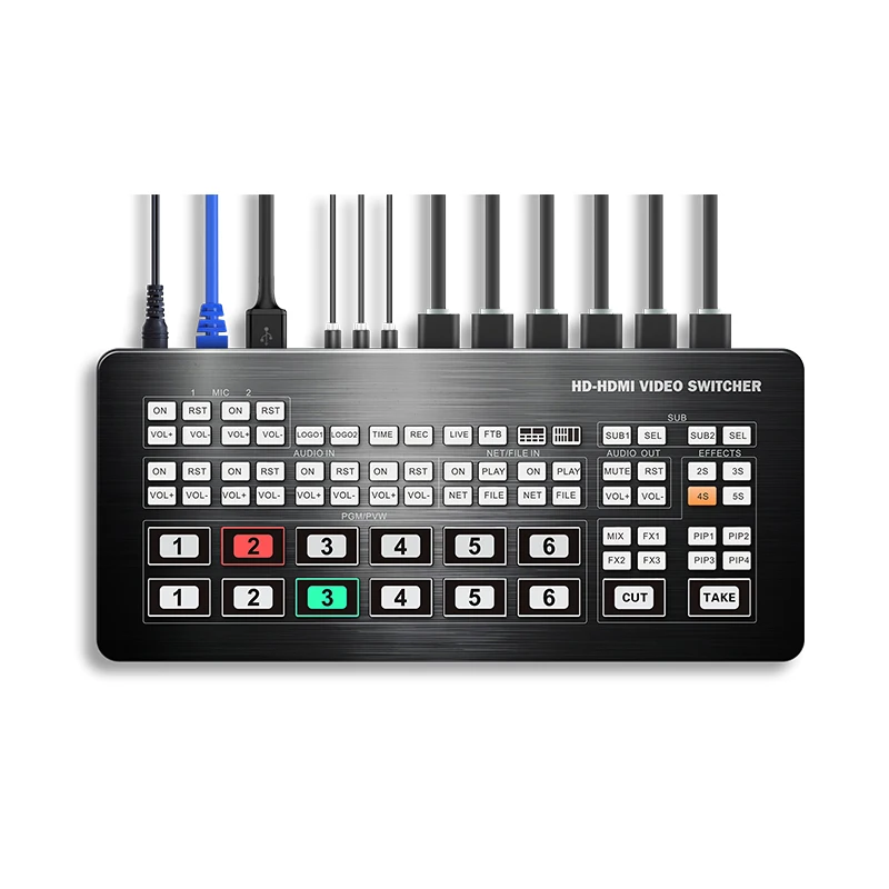 Oton S06-4 HDMI Video Audio Preklopnik Mešalnik za Živo in video produkcija Blackmagic Atem Mini Pro Alternativa