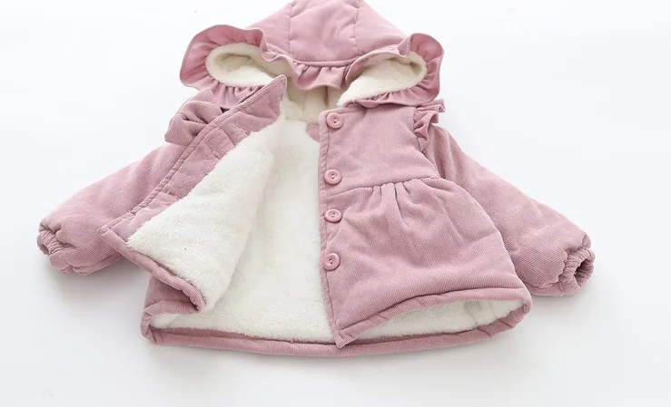 Otroci Baby Dekleta Modni Long Sleeve Hooded Suknjič Pozimi Toplo Barva Plašč za Dojencek Dekliška