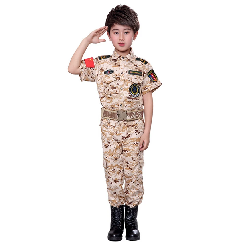 Otroci Fant Dekle Vojaško Uniformo SWAT Taktično Džungle Prikrivanje Oblačila Vojske na Prostem Airsoft Puščavi Prikrivanje Childre Kostum