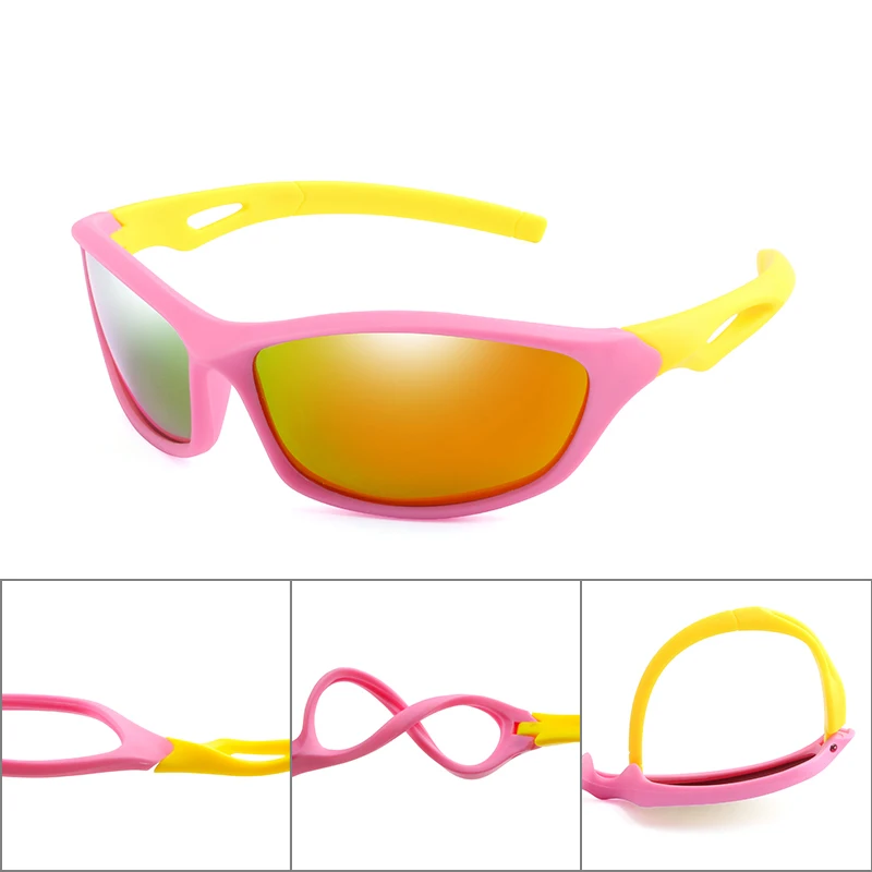 Otroci Fant Športna sončna Očala TR90 Kul sončna Očala Prostem Buljiti UV Zaščita Očal Bilance avto potisnite Odtenki Otrok Očala