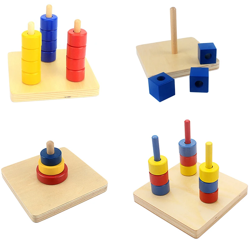 Otroci Igrače, Lesene Montessori Material Senzorično Predšolskih Poučevanja, Učenja Diskov na Horizontalni zidnim vložkom Izobraževanje Lesene Igrače Toddlers