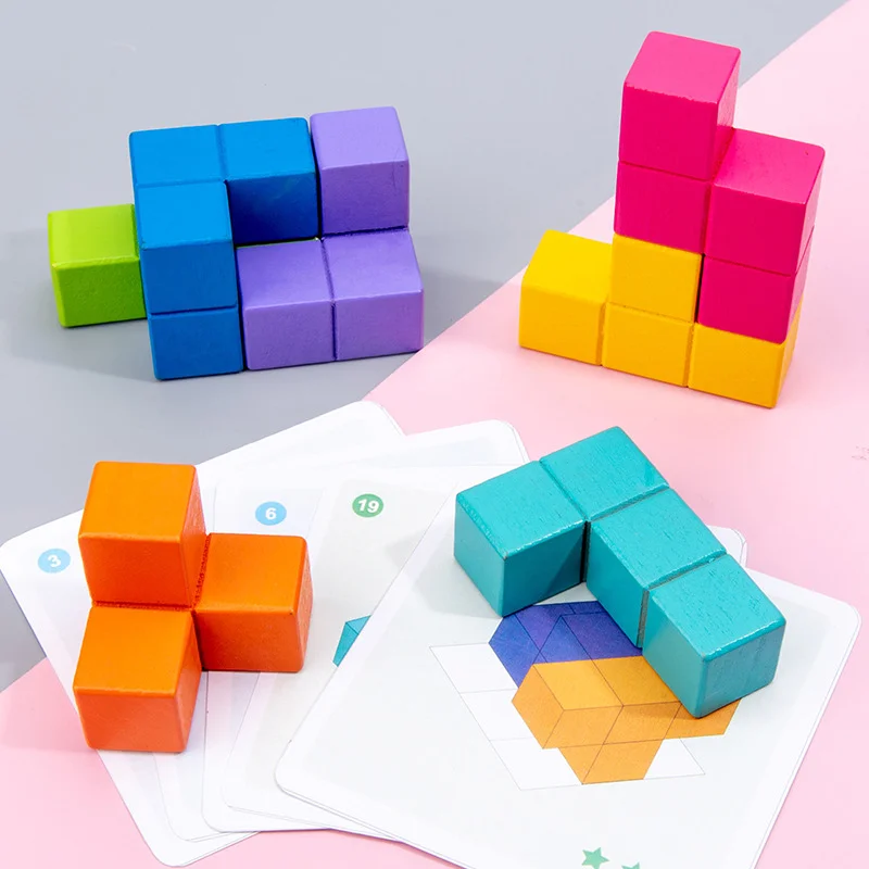 Otroci Igrače Čarobno Soma Cube 3D Sestavljanke Igro Izobraževalne Igrače Za Otroke, Zlaganje Opeke Pisane Montessori Teris Puzzle