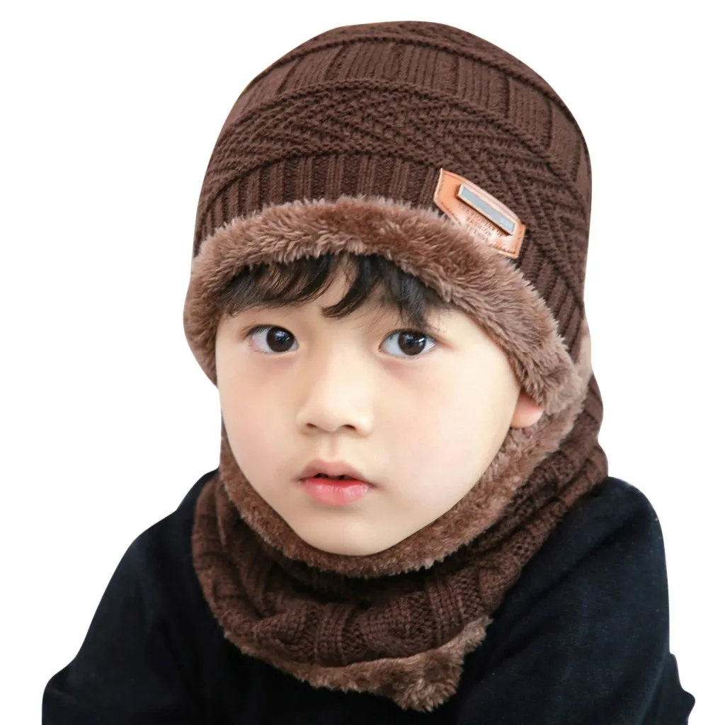 Otroci klobuk klobuk baby pozimi Klobuk+Šal Dva Kosa iz klobuk za boy pletenje otroško klobuki klobuk baby pozimi