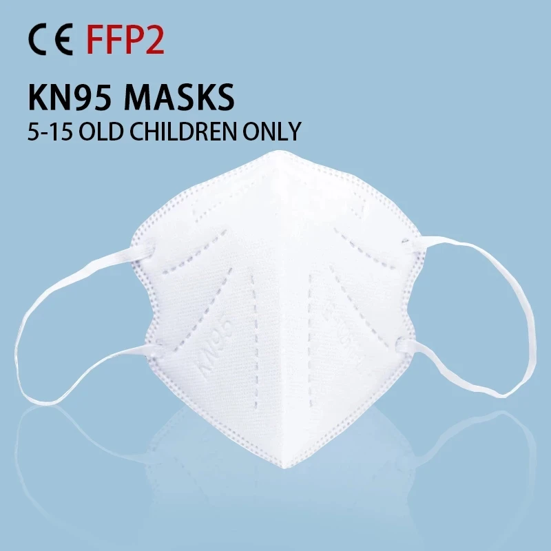 Otroci KN95 FFP2 Masko 5 Plast Dustproof Dihanje Usta Maska za Večkratno uporabo 3D 95% Filtracijo Respirator Anti Smog Mascarillas
