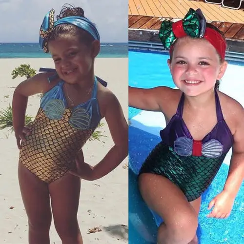 Otroci kopalke enodelne otroci kopalke dekleta morska deklica srčkan kopalke bikini mayo pokrivalo premca otroška plavalna oblačila sklop
