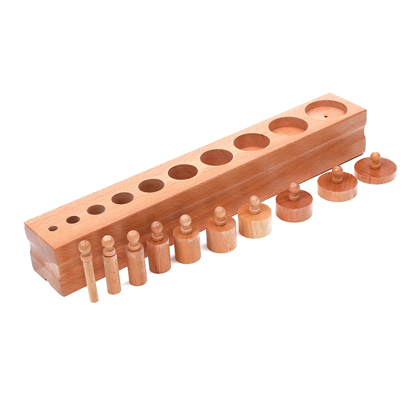 Otroci Lesenih Blokov Igrače Montessori Organoleptične Materialov Valj Vtičnico Bloki Veliko/ Majhno Zgodnje Učenje Izobraževalne Igrače 1Set