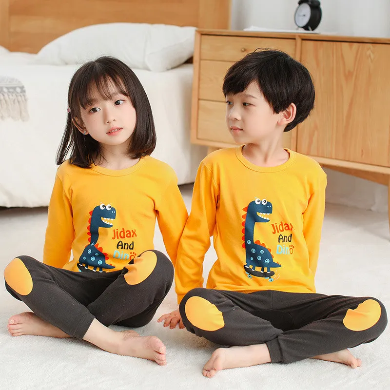 Otroci Pižame 2pc Dolg Rokav Risanka Otroci Sleepwear Baby Girl Obleke Spanja Obleke Jeseni Bombaž Otrok Pižame Fant More