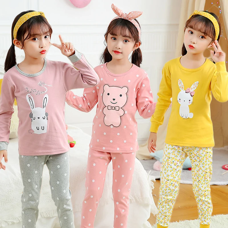 Otroci Pižame 2pc Dolg Rokav Risanka Otroci Sleepwear Baby Girl Obleke Spanja Obleke Jeseni Bombaž Otrok Pižame Fant More