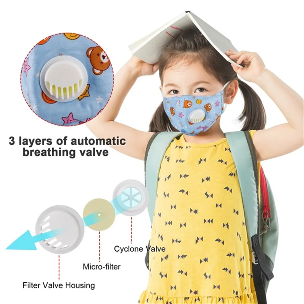 Otroci se Soočajo Usta Masko 1Pcs Prah Večkratno uporabo Dihanje Zaščitna Otrok PM2.5 Mascherine Filter Mascaras Respirator Tapabocas