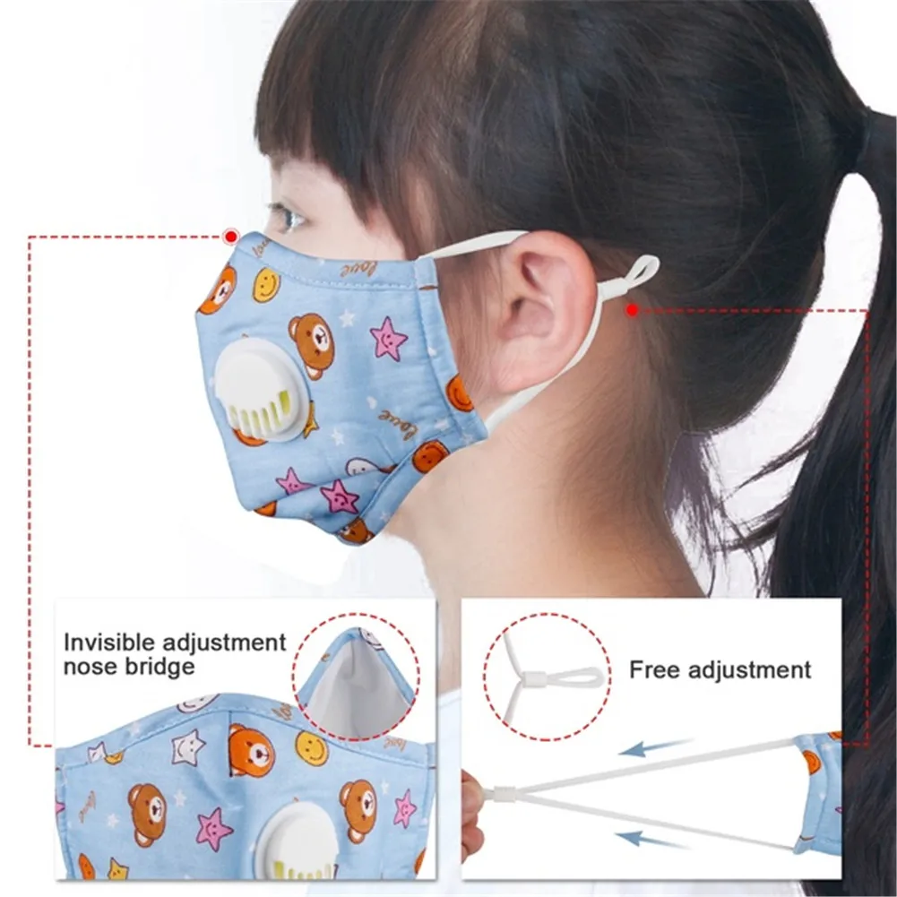 Otroci se Soočajo Usta Masko 1Pcs Prah Večkratno uporabo Dihanje Zaščitna Otrok PM2.5 Mascherine Filter Mascaras Respirator Tapabocas