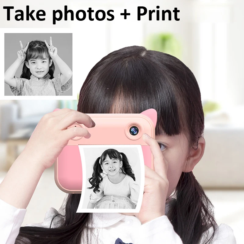 Otrok Fotoaparat Instant Print Fotoaparat Za Otroke Rojstni dan Darila 1080P 12MP Digitalni Fotoaparat S Toplotno Fotografski Papir Fotoaparat Za Otroke