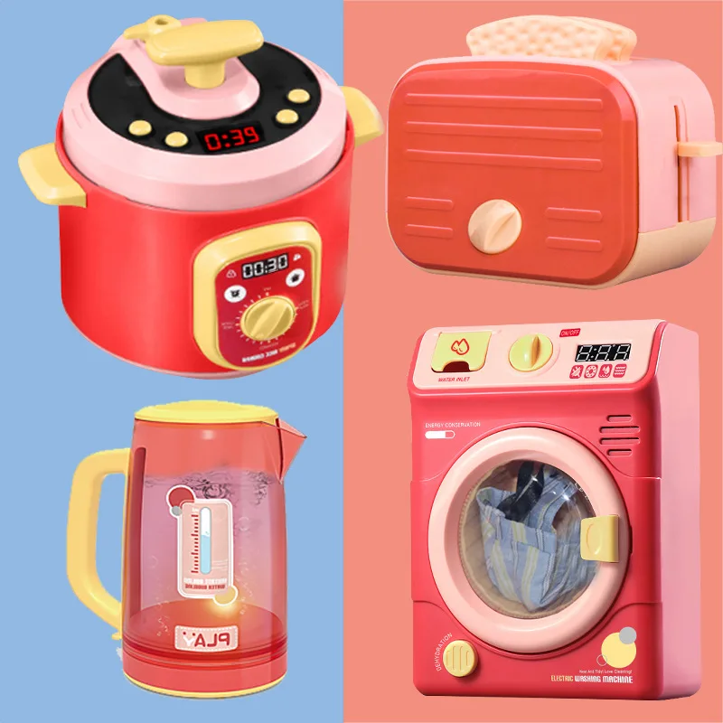 Otrok simulacija se pretvarjamo, igrače kuhinjske spray hladilnik razpršilnik vode električni pralni stroj riž kuhalnik za igrače za otroke
