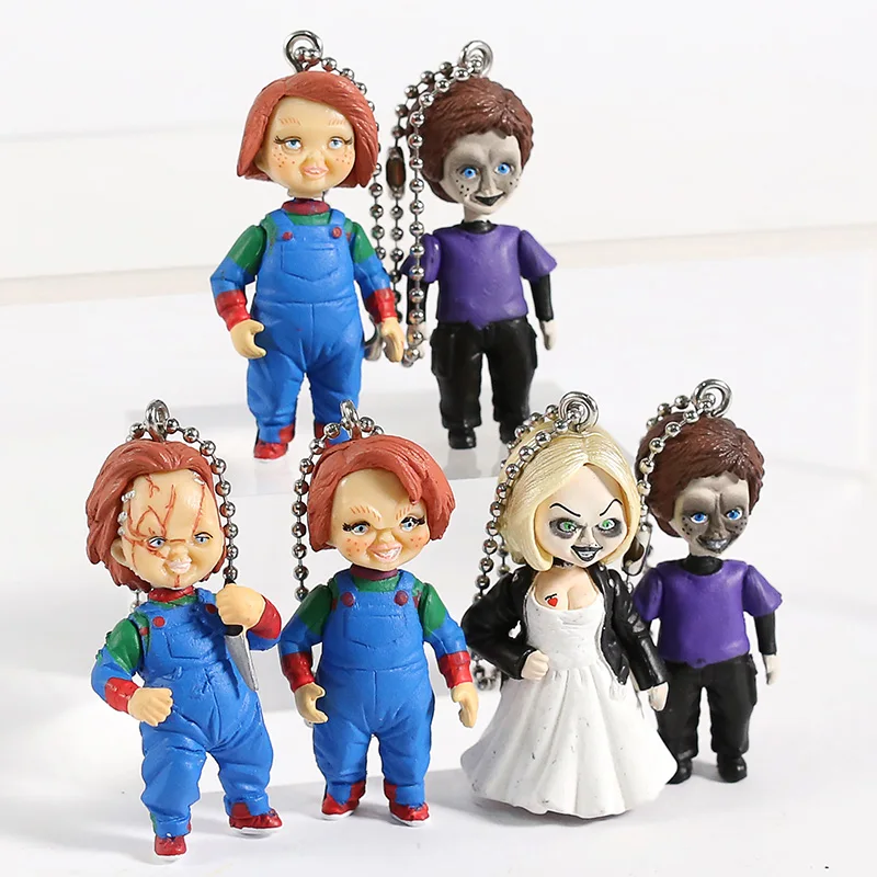 Otroška Igra Nevesta Chucky Tiffany Mini PVC Številke Igračke, Obeski Keyrings 6pcs/set