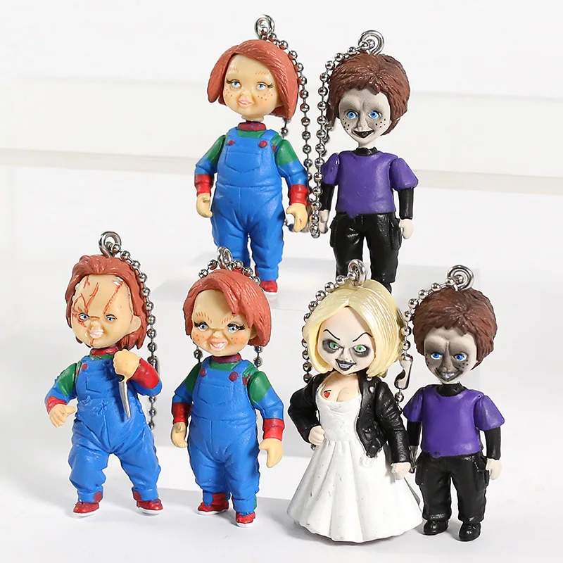 Otroška Igra Nevesta Chucky Tiffany Mini PVC Številke Igračke, Obeski Keyrings 6pcs/set