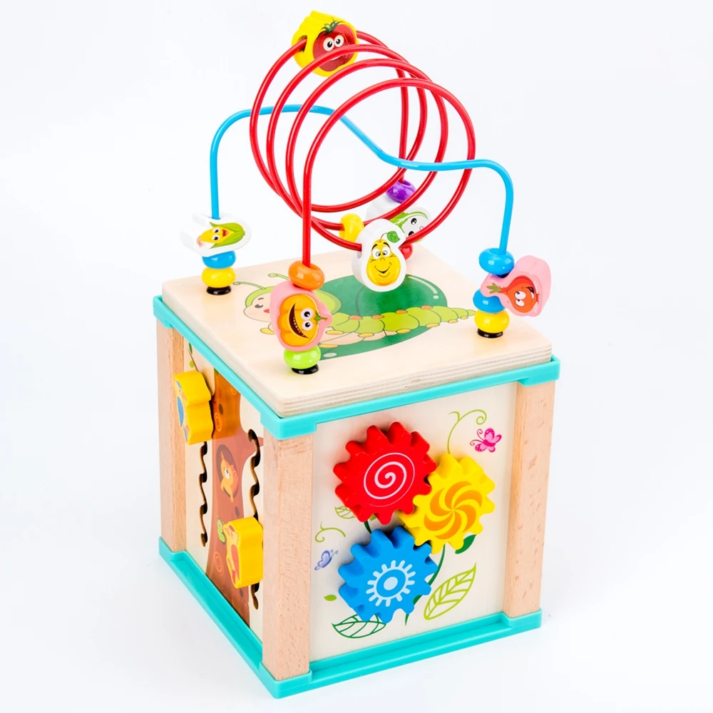 Otroška Lesena Montessori Igrače Okoli Noge Labirint Oblike Priznavanja Risanka Ura Učenja Izobraževalne Igrače Za Otroke, Igrače Matematika