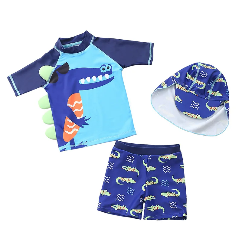 Otroške Kopalke Tri Kose Otroci Kopalke za Fante Dinozaver Shark Summer Beach Malčke Baby Boy UV Plavanje kopalke