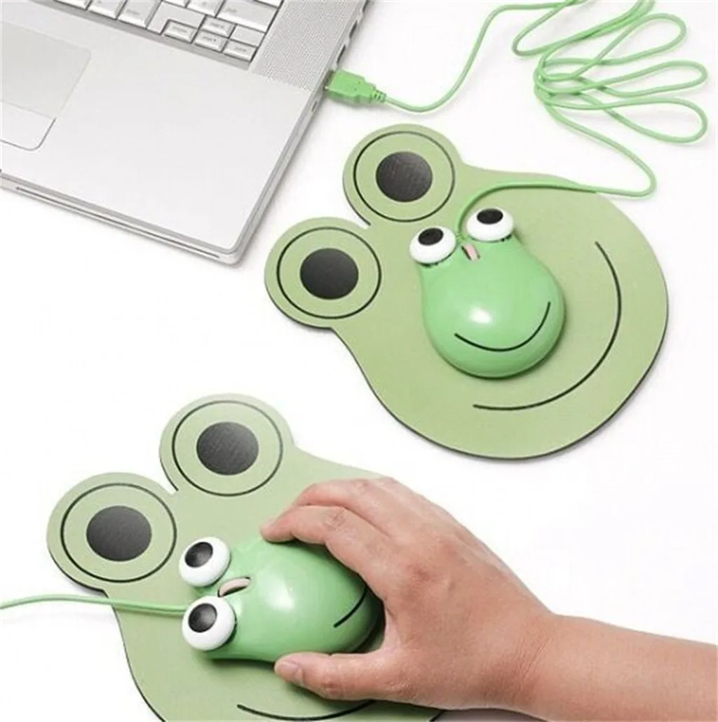 Ouhaobin USB Žična Zelena žaba design Miši, 3 Tipke Optično Miško Z Miško, Tipke Za Otroke Darilo Za Laptop PC Tablet