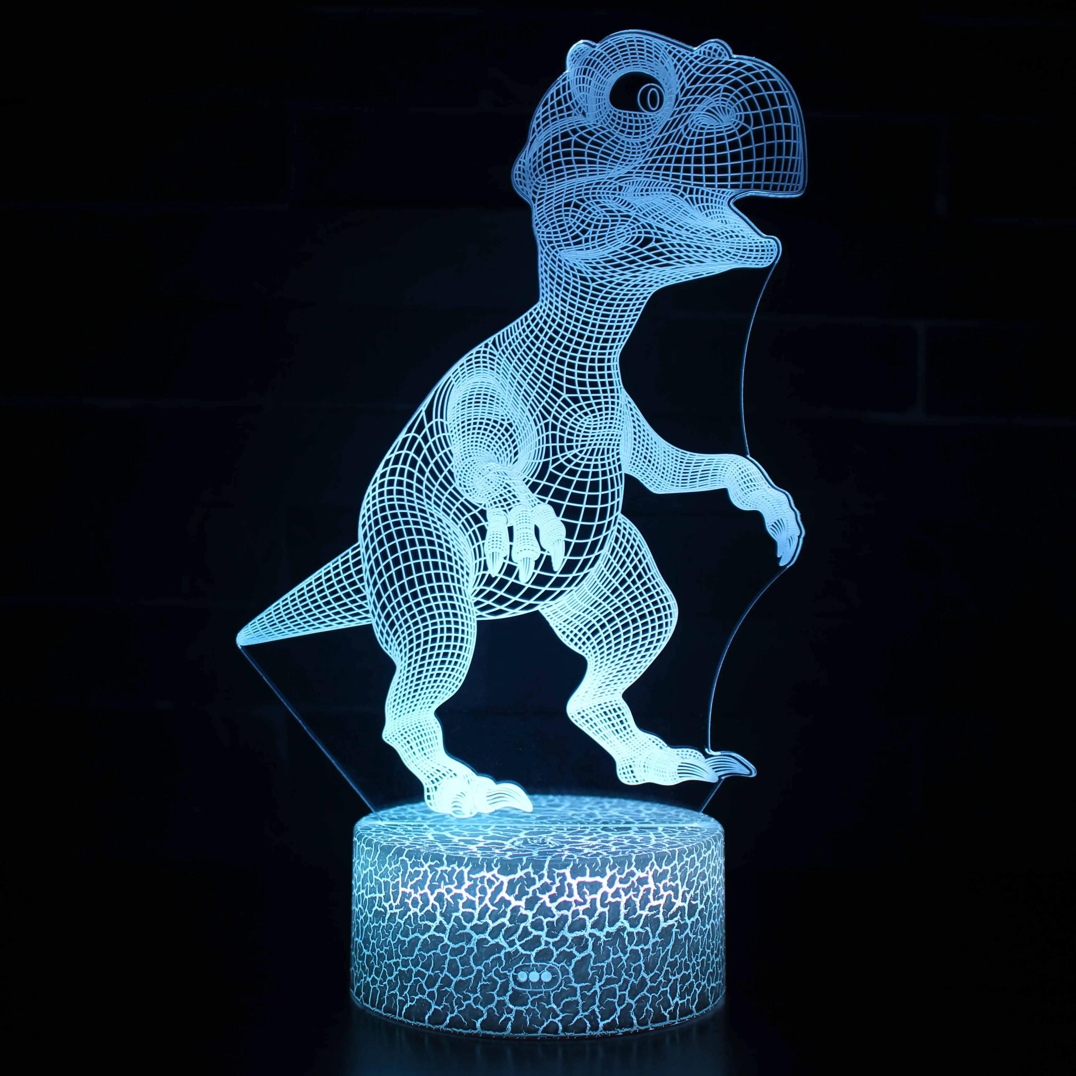 OUTELA Noč LED Luči Dinozaver 3D lučka Luštna Igrača Darilo 7 Barv Risanka Lučka Za Otroke, Otroci Soba