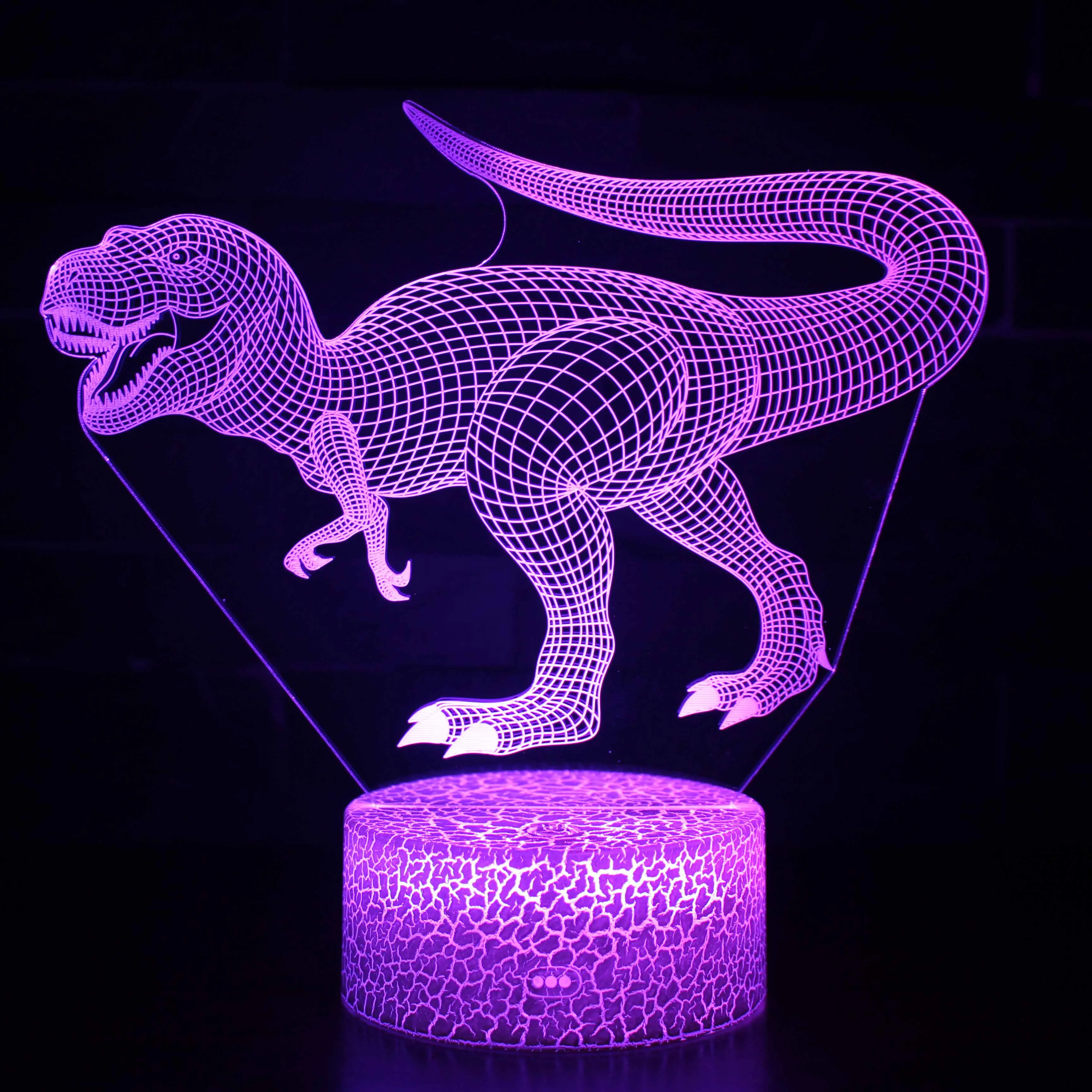 OUTELA Noč LED Luči Dinozaver 3D lučka Luštna Igrača Darilo 7 Barv Risanka Lučka Za Otroke, Otroci Soba