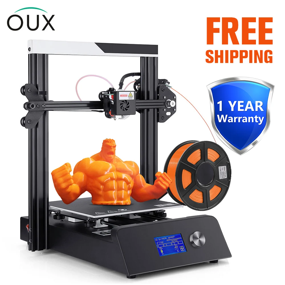 OUX 3D Tiskalnik Visoka Natančnost Diy-Kit Power off Nadaljujete Tiskanje Velikosti Hitro Montažo Poceni Impresora 3d زب صناعي كبير