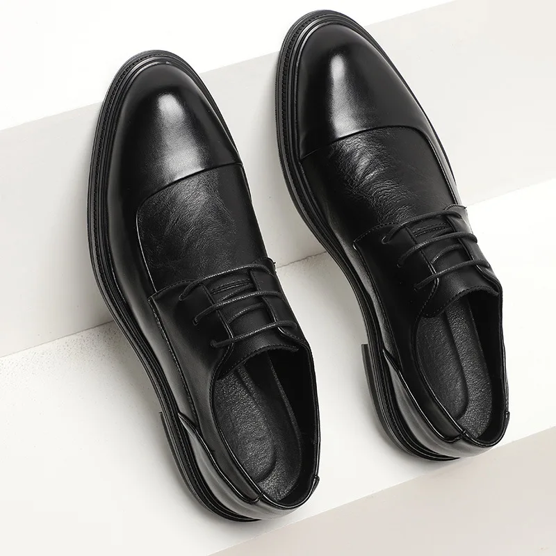 Oxford Mens Obleka, Čevlji Formalnih Poslovnih Čipke-up Polno Zrnasto Usnje Minimalistično Obutev za Moške, moški čevlji obleko