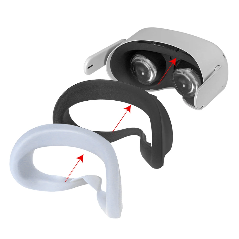 Oči Masko Silikonski Pokrovček za Oculus Quest 2 VR Očala Anti-znoj Anti-uhajanje Svetlobe Blokiranje Kritje Pad Oculus Prizadevanju Dodatki