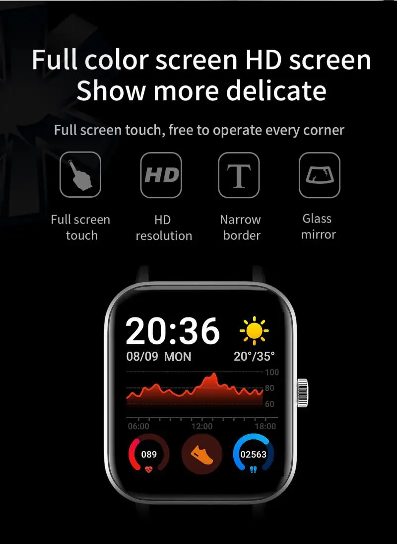 P8 1,4-Palčni Pametni Pazi Moški, Poln na Dotik Fitnes Tracker Krvni Tlak Pametna Ura Ženske GTS Smartwatch Za Huawei Iphone Xiaomi